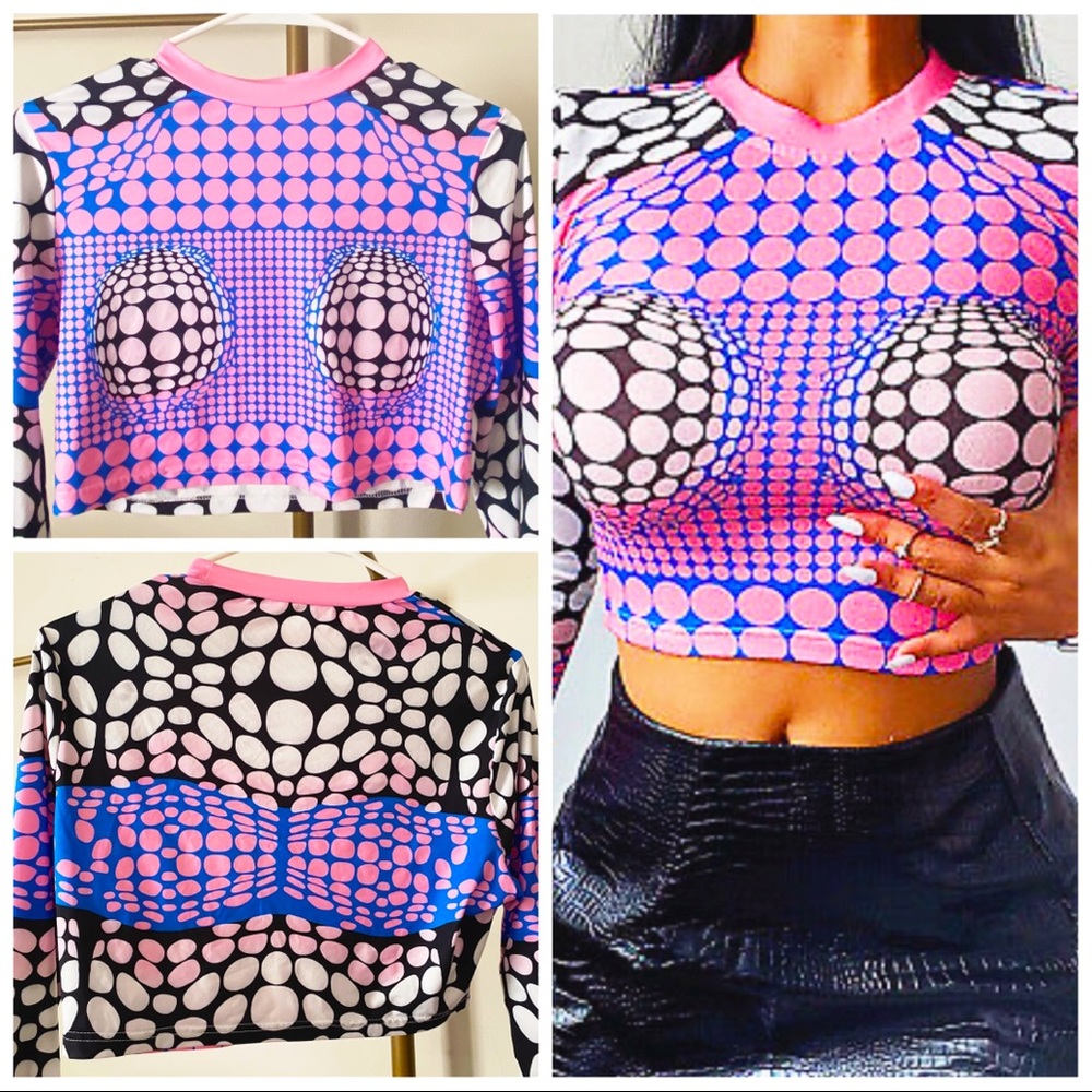 💓Trendy geo crop top💓